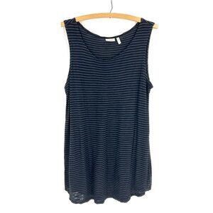 LOGO Lounge by Lori Goldstein Striped Tunic Tank Top Sz Large